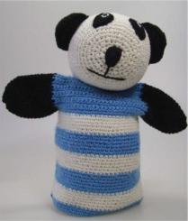 Häkelset Handpuppe Panda Paul 50% Baumwolle, 50% Polyacryl, Komple 