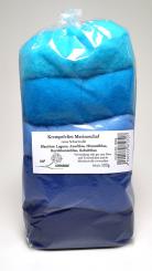 Filzwolle fein Blautöne Krempelvlies aus reiner Schurwolle 