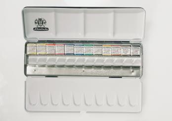 Akademie Aquarell Metallkasten 12 x 1/2 Näpchen 
