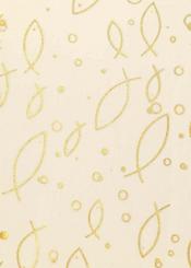 CREApop® Deko-Stoff 29 cm Organza-Fische gold/silber, 