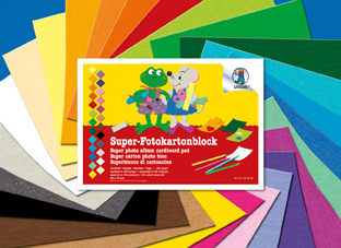 Super -Fotokarton Block 24x34cm, 25 Blatt sortiert 