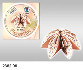 Faltbl.Florentine Millef 65Bl rund 10cm 80g/qm braun/weiß geblümt 