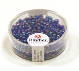 Rocailles 2,6 mm dunkelblau 17 g, tranparent gelüstert 