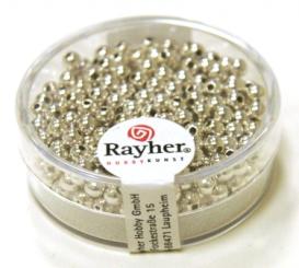 Plastik Rundperle silber 3mm 250St. 