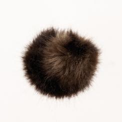 Kunstfell Bommel Dunkelbraun, 10 cm Pompon 100 Polyacryl , 