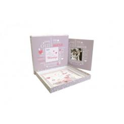 Scrapbook Set mit Album, Hochzeit Papieren, Boutons, Stickern, Brads, 
