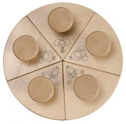 5 Holz Mandala Stempel Glückskäfer 16 cm, zum stempeln und gestalten 