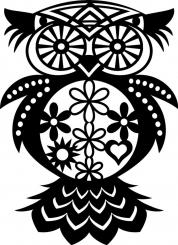 Silhouet Schablone 30x30cm Flowered Owl 