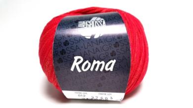 Roma , Farbe 012,rotton  Lana Grossa,Garn mit metallic Druck 