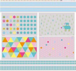 Baumwollstoff Farbenmix-Geometric Taschenstoff 