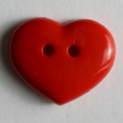 Kinderknopf, 15mm, Herz rot Color 23 