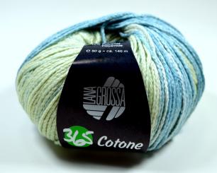 365 Cotone Print, zartgrün/graugrün/ Lana Grossa , hell-dunkelpetrol 