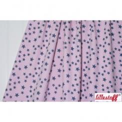 Baumwollstoff Stepper Stars, rosa/ rauchblau, Breite 160cm 