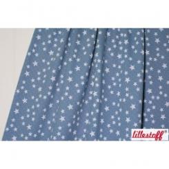 Baumwollstoff Stepper Stars, tauben- blau/weiß 