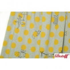 Baumwolljersey Tiere und Punkte, meliert, Breite 160cm 