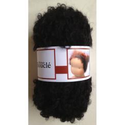 Mohair Bouclé Locke, schwarz 50g 