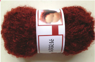 MohairBouclé Locke, rotbraun- mahagony 50g 