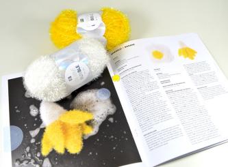 Creative Bubble Häkelset Banane/Spiegelei mit Anleitung, Garn 