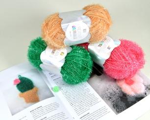 Creative Bubble Häkelset Kaktus mit Anleitung, Garn und Smileyknopf 