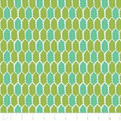 Baumwollstoff Dino-Mite,Patchwork Blätter grün, Breite 112cm 