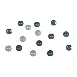 Rayher Rocailles-Mix mit Großloch, 5,5mm ø, türkis-Töne, Loch ø2mm, 