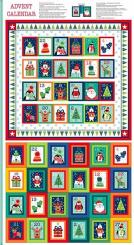 Stoffrapport Adventskalender Xmas Breite 115cm, ca. 60cm Rapport 