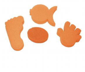 Seifenschwamm Fuss, Fisch, Hand,oval je 1 Stück, orange 