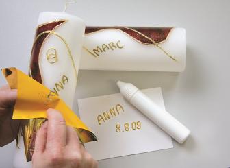 Kerzen-Beschriftungsfolien-Set Gold/Silber 