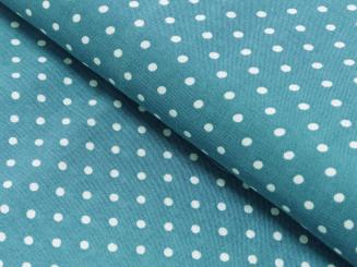 Viskose Druck Tupfen, blau/weiß Breite 140cm 