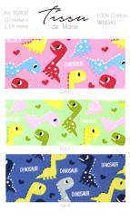 Flanell Stoff Dino blau Tissu de Marie 1,15m 