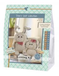 Strickset Go handmade,Laura und Andy Baumwolle, grau/rosa, 8+11cm 