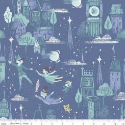 Baumwollstoff Neverland, Kinder, dunkelblau, Breite 112cm 