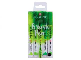 Ecoline Brush Pen Set, Grün Wasserfarbe, 5 Stifte 