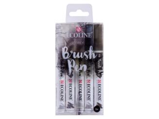 Ecoline Brush Pen Set, Grey Wasserfarbe, 5 Stifte 