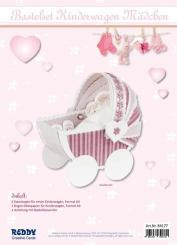 3D-Bastelset Kinderwagen Mädchen 