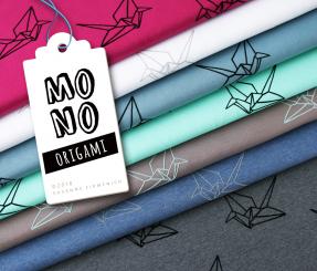 Baumwolljersey Flock Origami A01/31 gl-/weiß/m 