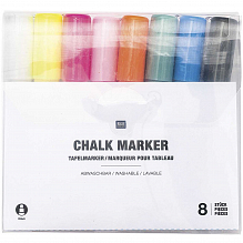 Tafelmarker Set Basic abwaschbar, 8 Stück in Packung 