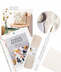 Punch Set weißer Kuscheltraum mit Anleitungsbuch Nadel, Stoff 