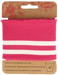 Opry Bündchen elastisch 6,5cm 1,1m, rosa-weiß 