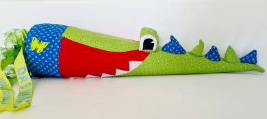 Schultüte Krokodil, Nähset mit 80cm Innentüte 