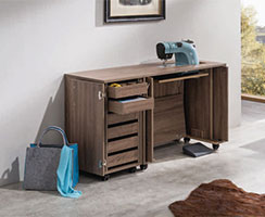 Nähmöbel Combination Mailand auf Rollen, 50 cm Arbeitstiefe 