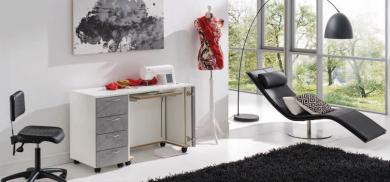 Nähmöbel Combination Berlin auf Rollen, 50 cm Arbeitstiefe 