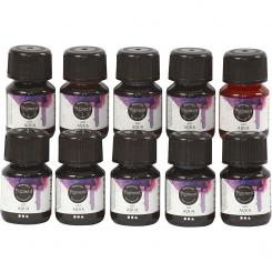 Flüssige Aquarellfarbe - Sortiment, sortierte Farben, 10x30ml 