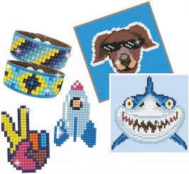 DIAMOND DOTZ DOTZIES Diamond Art Kit blau, 14 Farben 