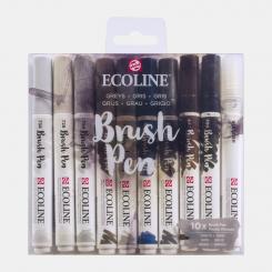 Ecoline Brush Pen, Grau 10 Stück in Packung 