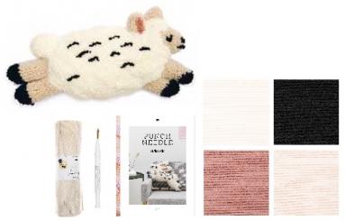 Punch Set Kissen Schaf mit Anleitungsbuch Nadel, Stoff 