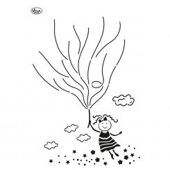 Universal-Schablone A3, Blob Paint Luftballon-Mädchen 