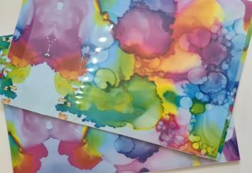 Flockfolie Watercolor  bubbles A4 