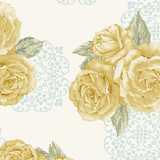 Baumwollstoff, Grandeur Bouquet Cream/Yellow, Breite 112cm 