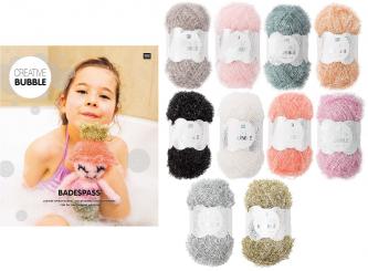 Creative Bubble Häkelset Badespaß mit Anleitung und 10x Schwammgarn 